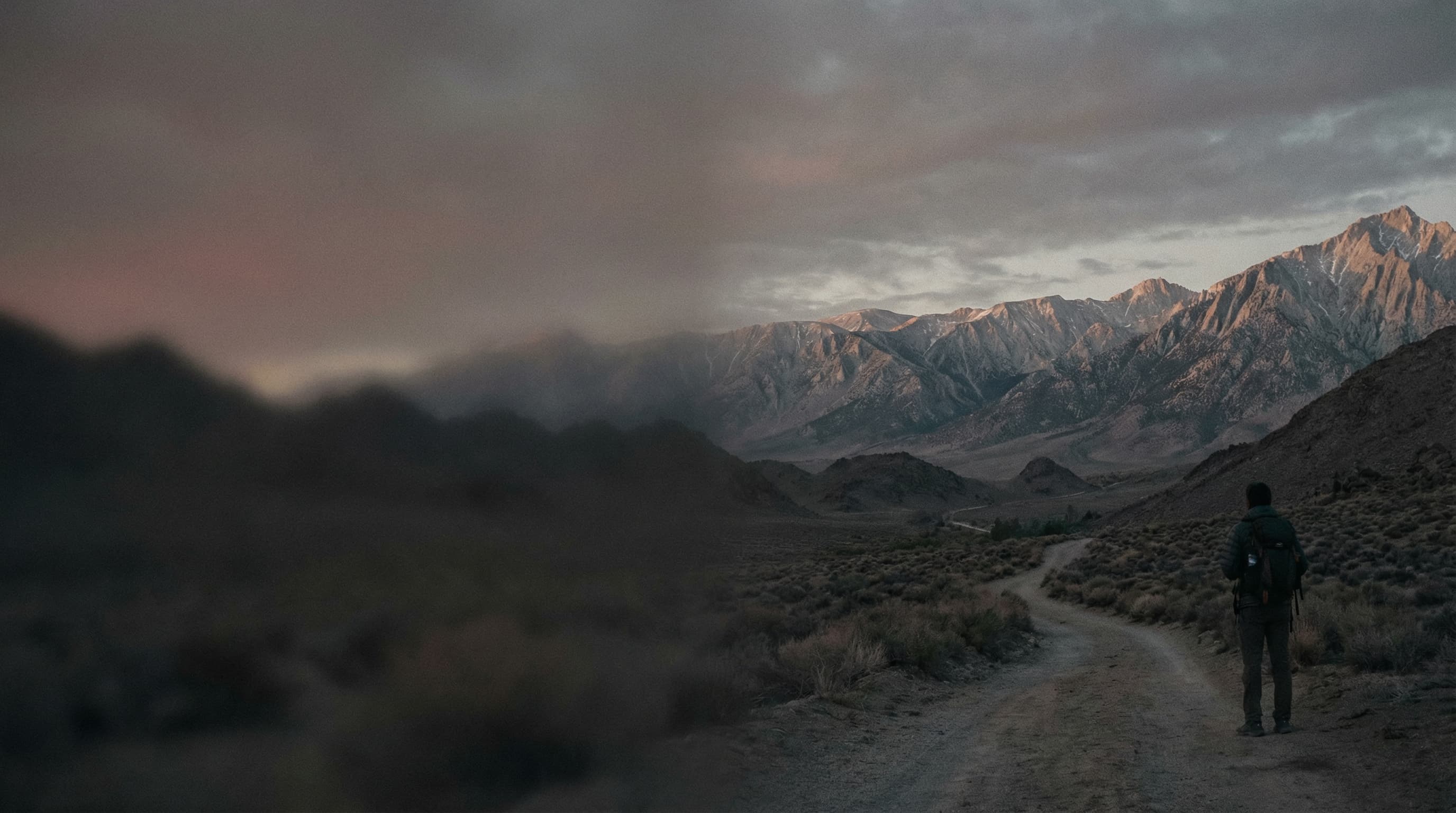 California Eastern Sierra at dusk — a quiet path forward